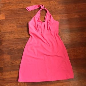 Talbots Pink Polka Dot Halter Dress